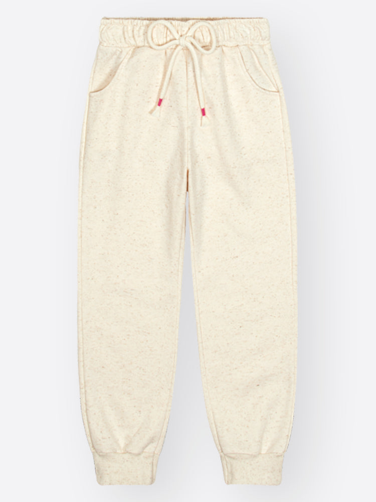 Conjunto Infantil Cinti Inverno com Calça e Moletom Flanelado Off White Ursinha