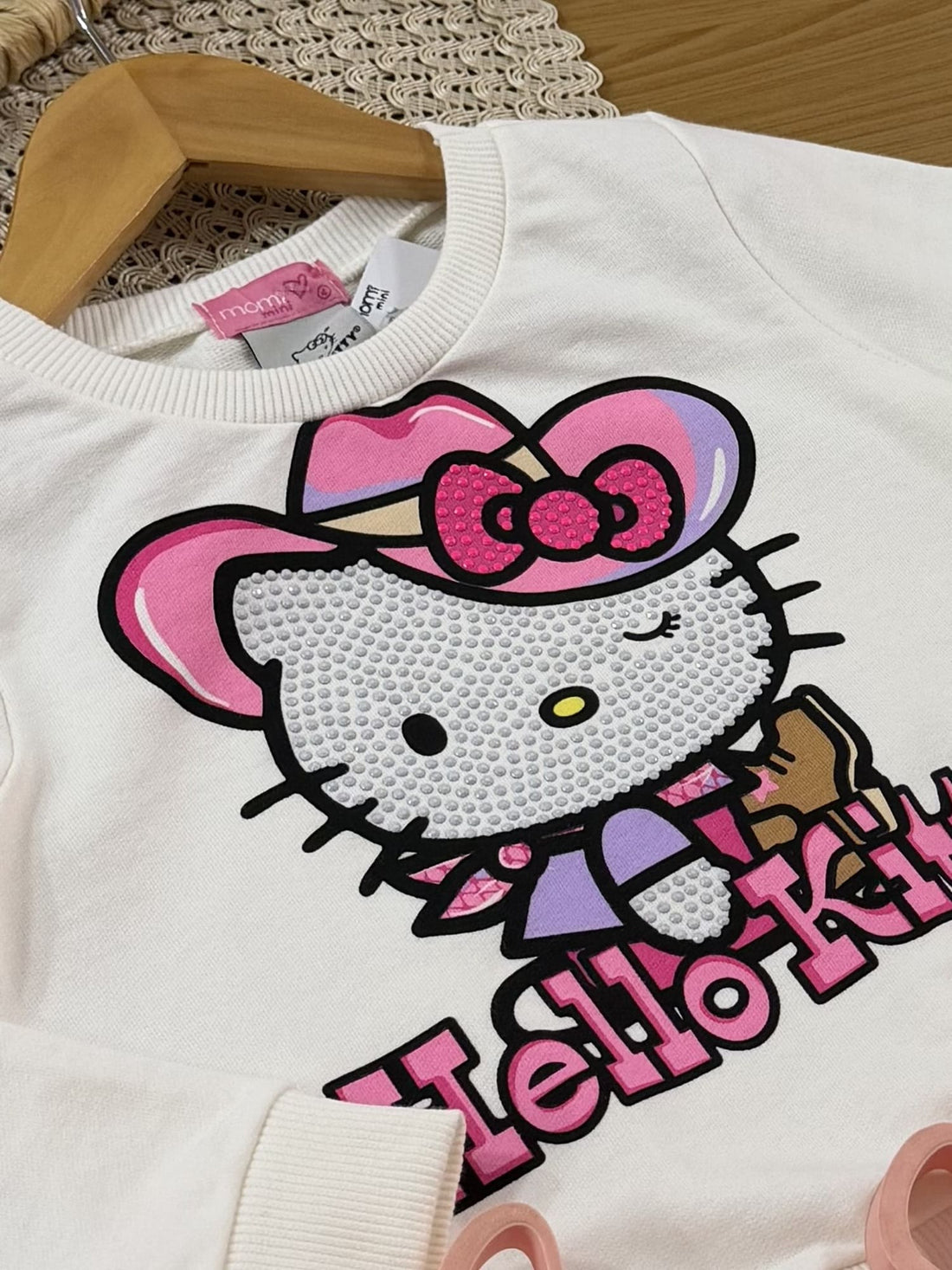 Casaco Infantil Momi Inverno Branco Hello Kitty Cowgirl