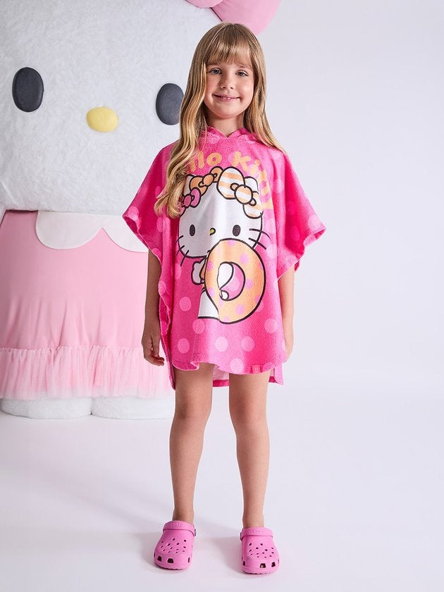 Roupão Infantil Momi Verão Rosa Hello Kitty