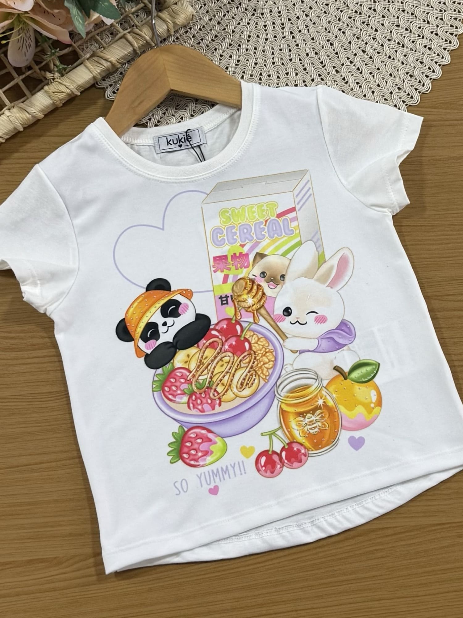 Conjunto Infantil Kukiê com Shorts Ciclista Cinza e Blusa Manga Curta Animais