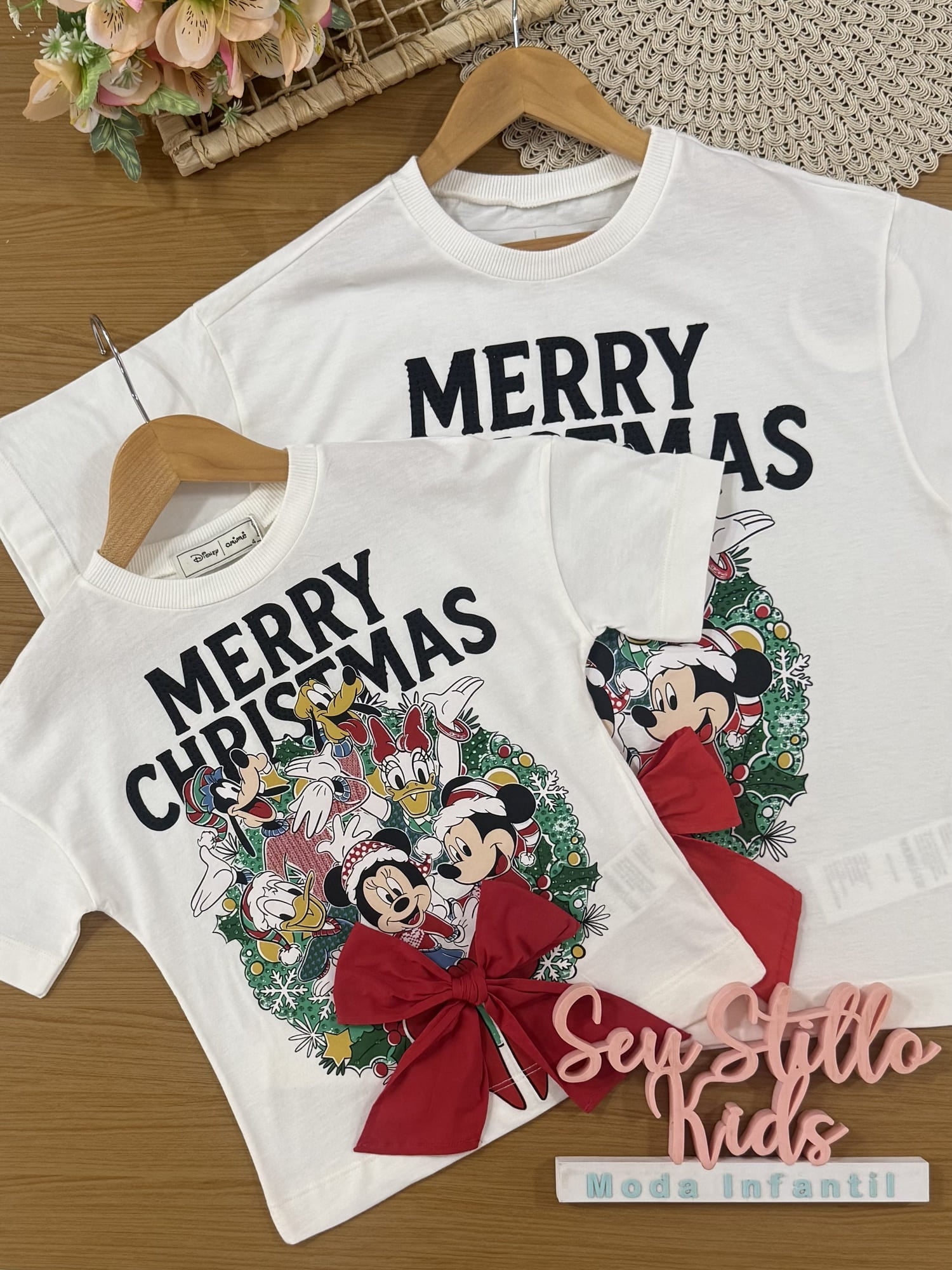 Blusa Para Adulto Animê Verão Branca Mickey e Amigos Natal Disney