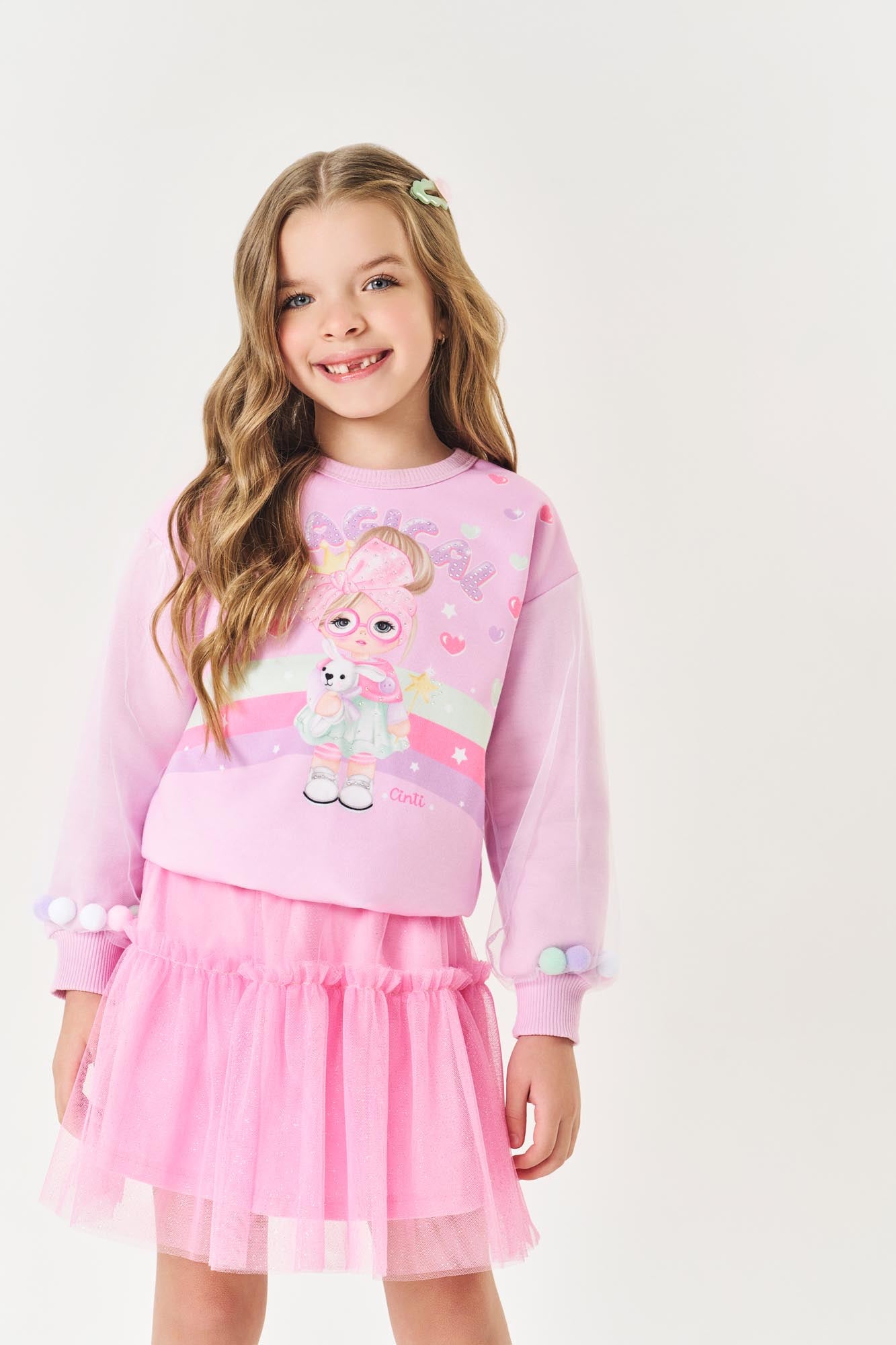 Moletom Infantil Cinti Inverno Flanelado Lilás Magical