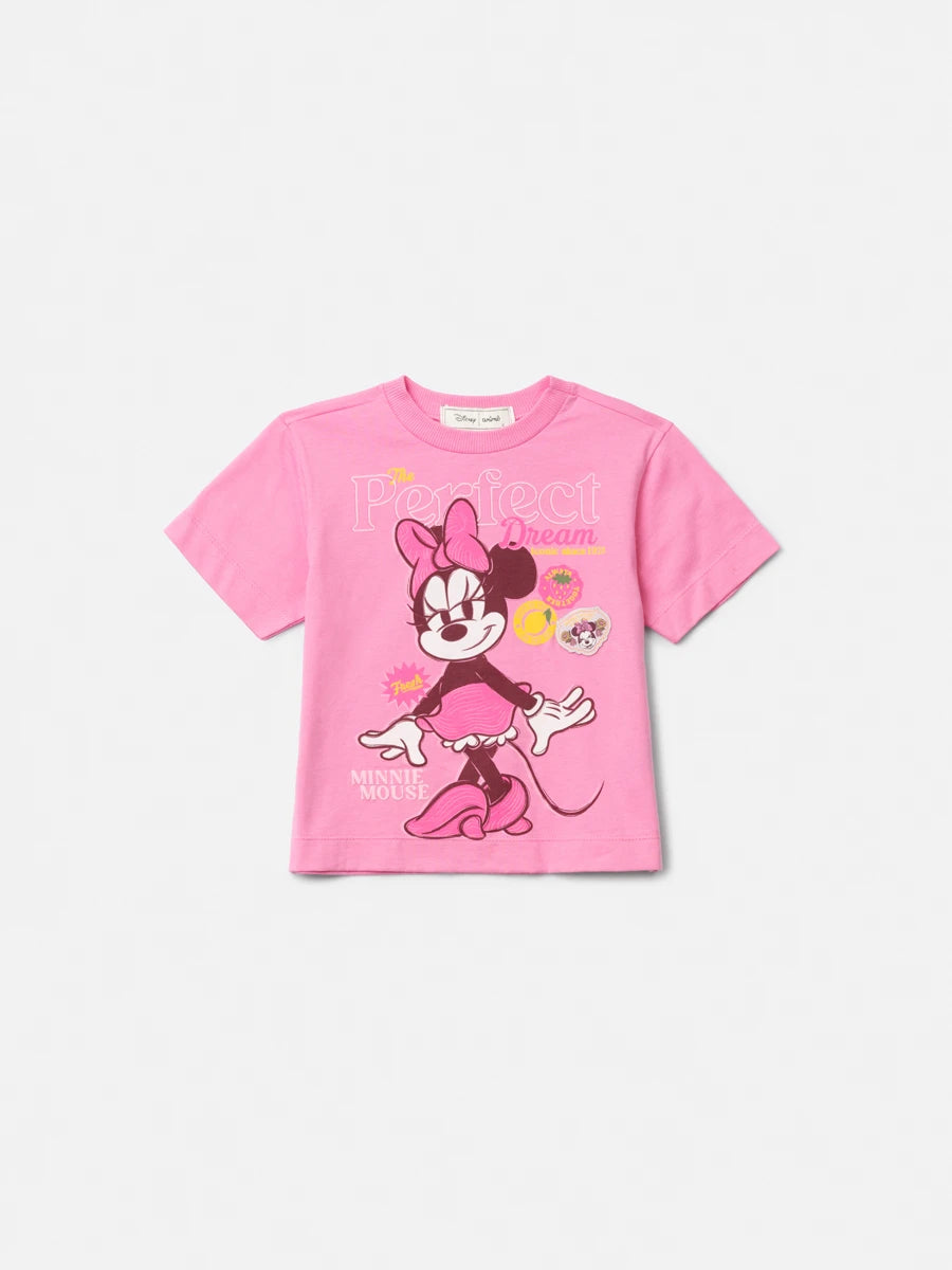 Blusa Infantil Menina Animê Rosa Minnie Disney