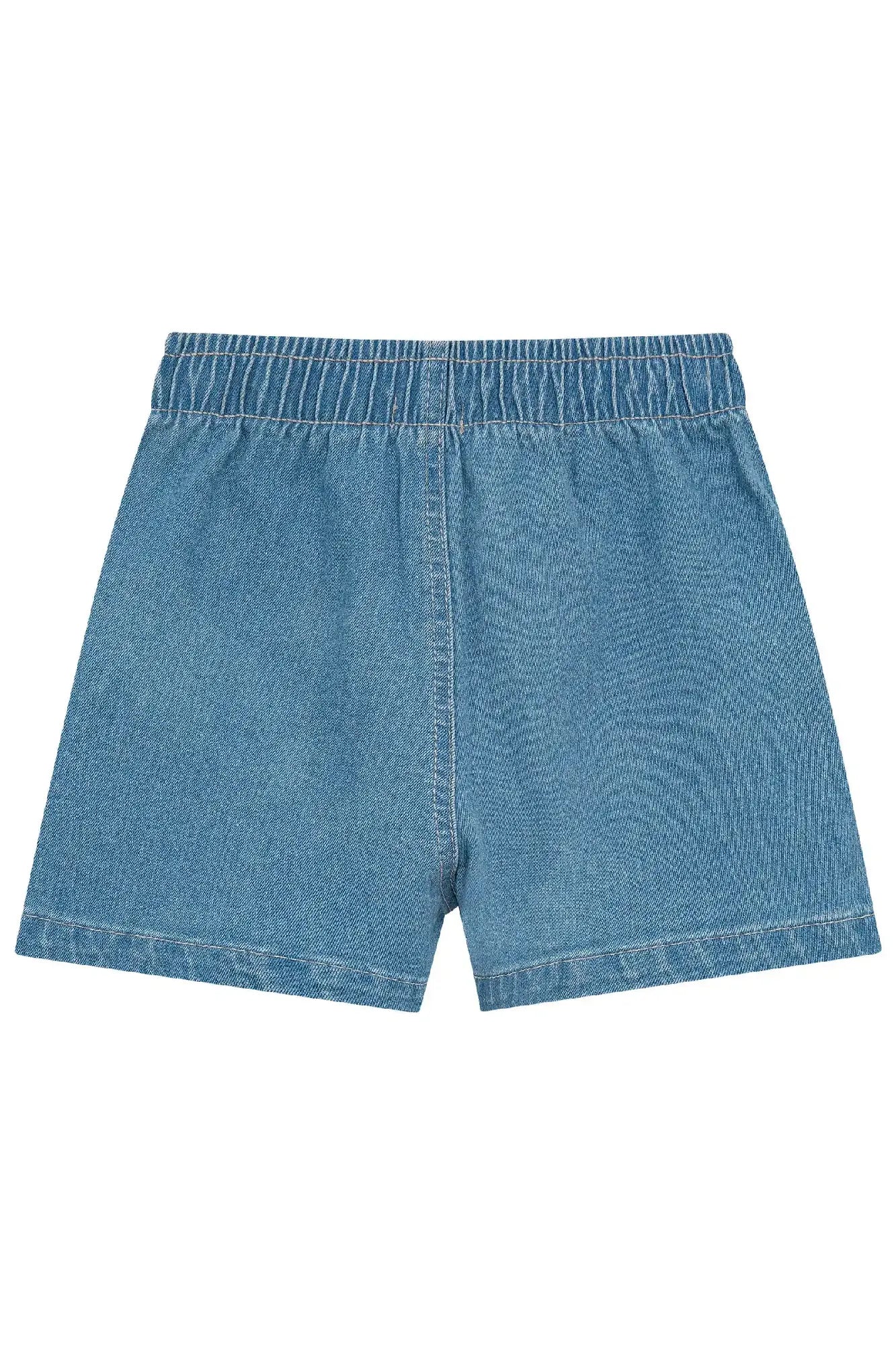 Shorts Infantil Menina Kukiê Jeans Corações