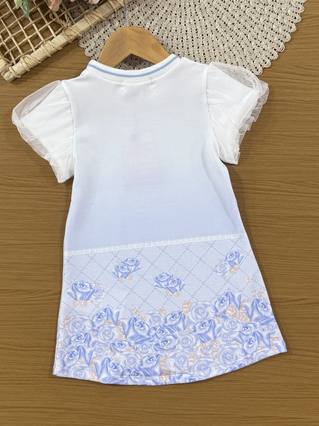 Vestido Infantil Kukiê Verão Azul Ursinha Princesa