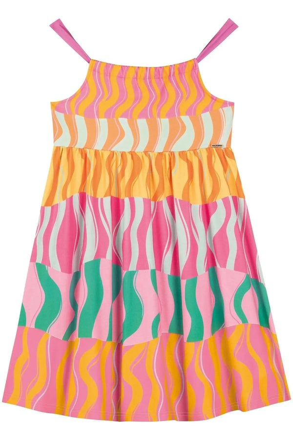 Vestido Infantil Kukiê Verão Ondas Coloridas