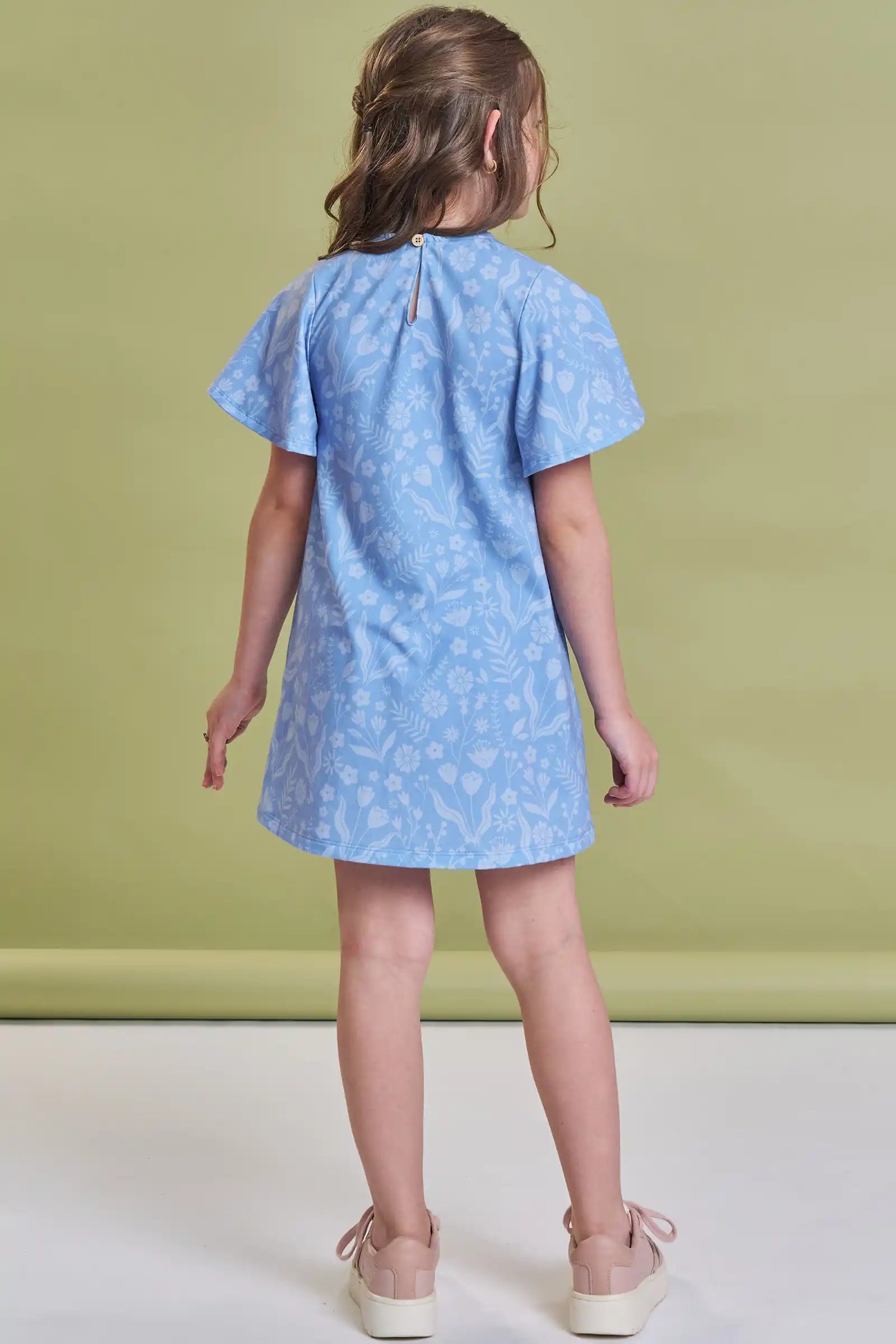 Vestido Infantil Kukiê Inverno Azul Raposinha