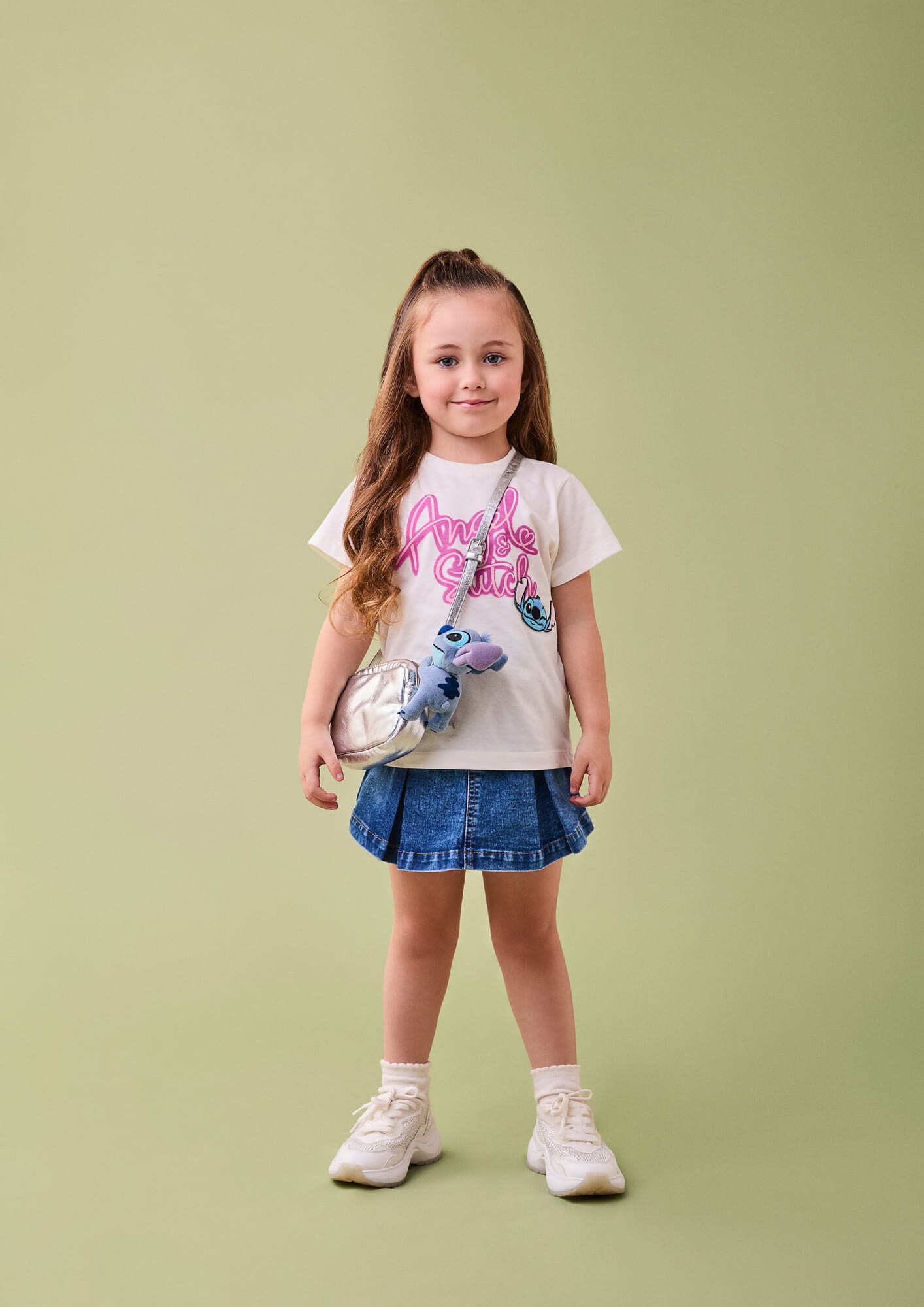 Blusa Infantil Momi Branca Angel e Stitch Disney