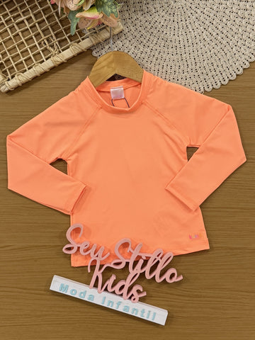 Blusa Infantil com Proteção Solar Kukiê Verão Laranja