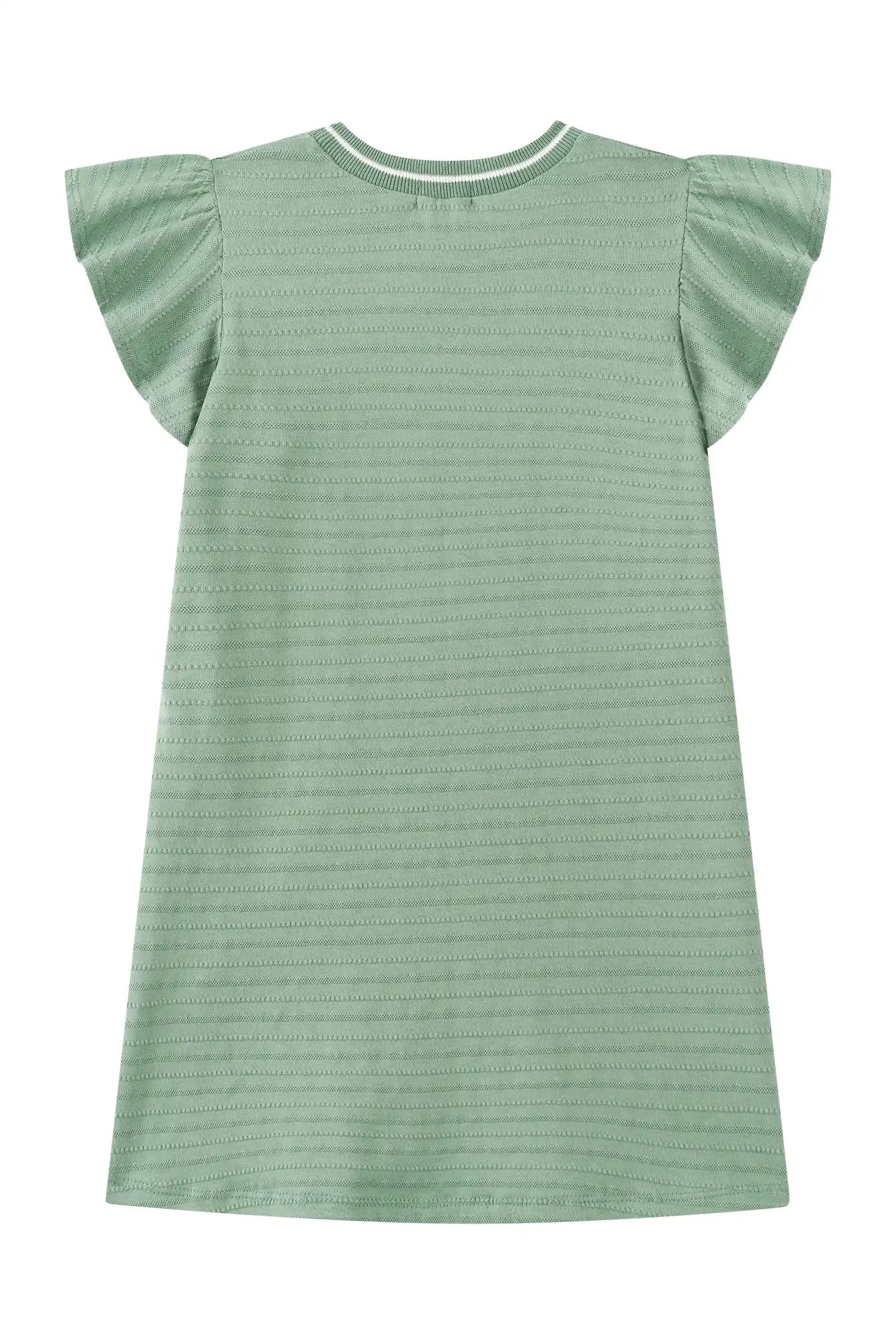 Vestido Infantil Kukiê Inverno Verde com Bolsinha Ursinha Acampamento