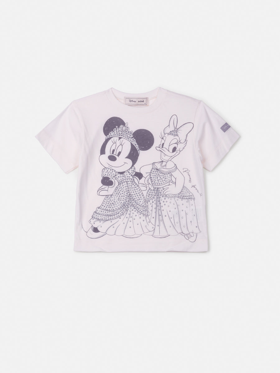 Blusa Infantil Animê Manga Curta Minnie e Margarida Disney