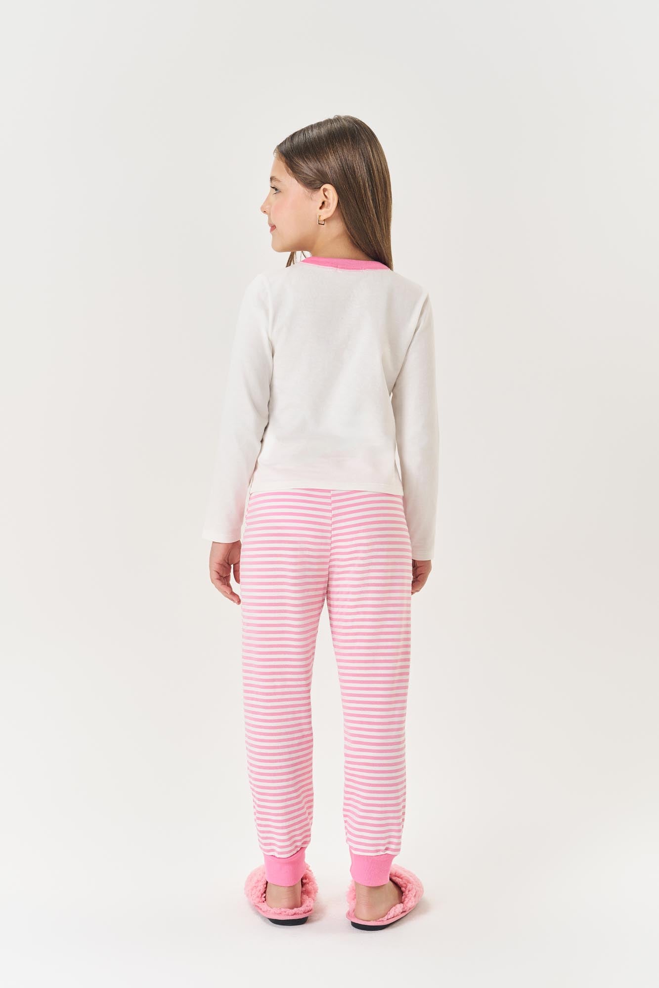 Pijama Infantil Cinti Inverno Calça Rosa e Blusa Coelho