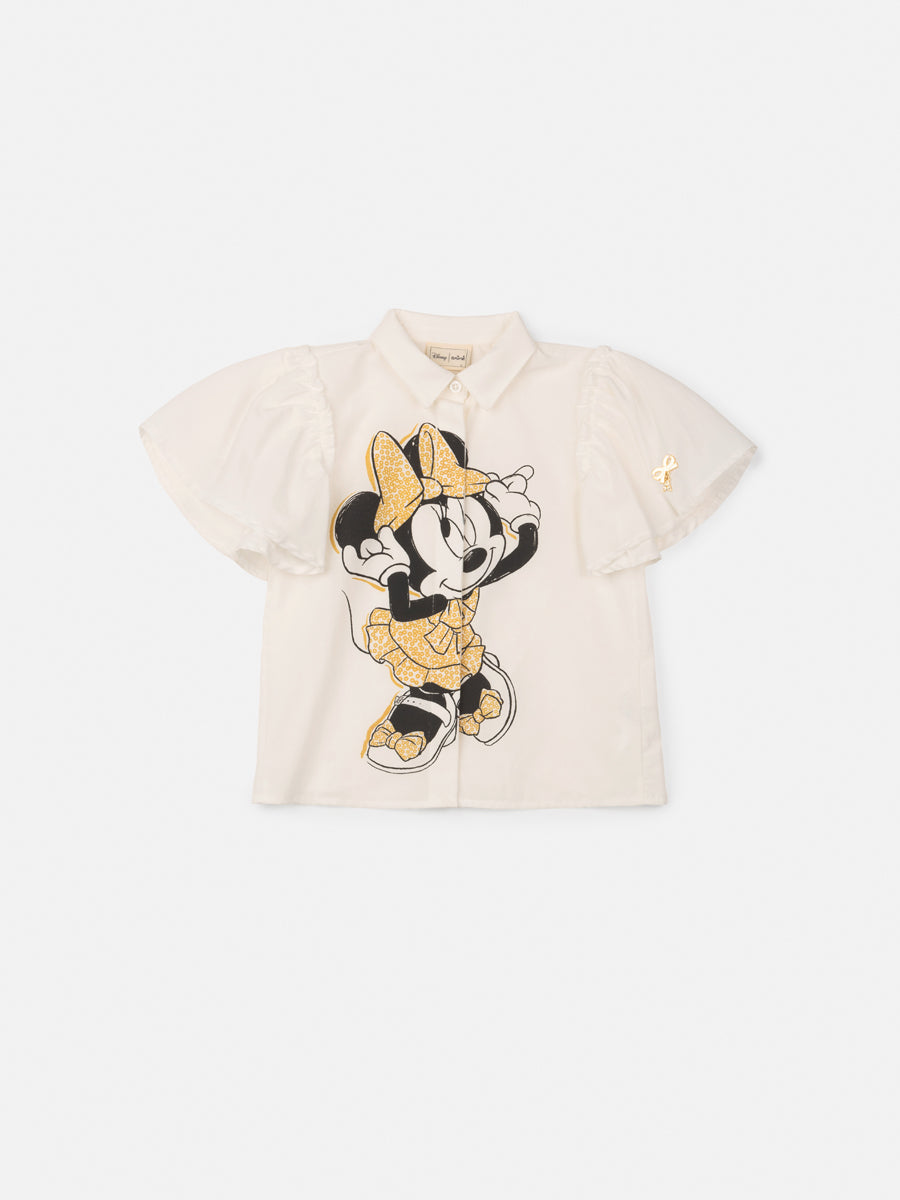 Blusa Infantil Animê Verão Minnie Disney Dourada
