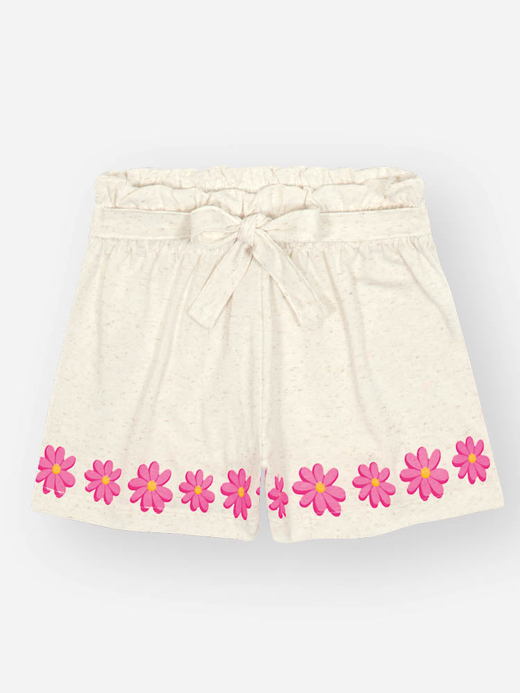 Conjunto Infantil Cinti Verão, Shorts e Regata Off White Frutinhas com Pulseira