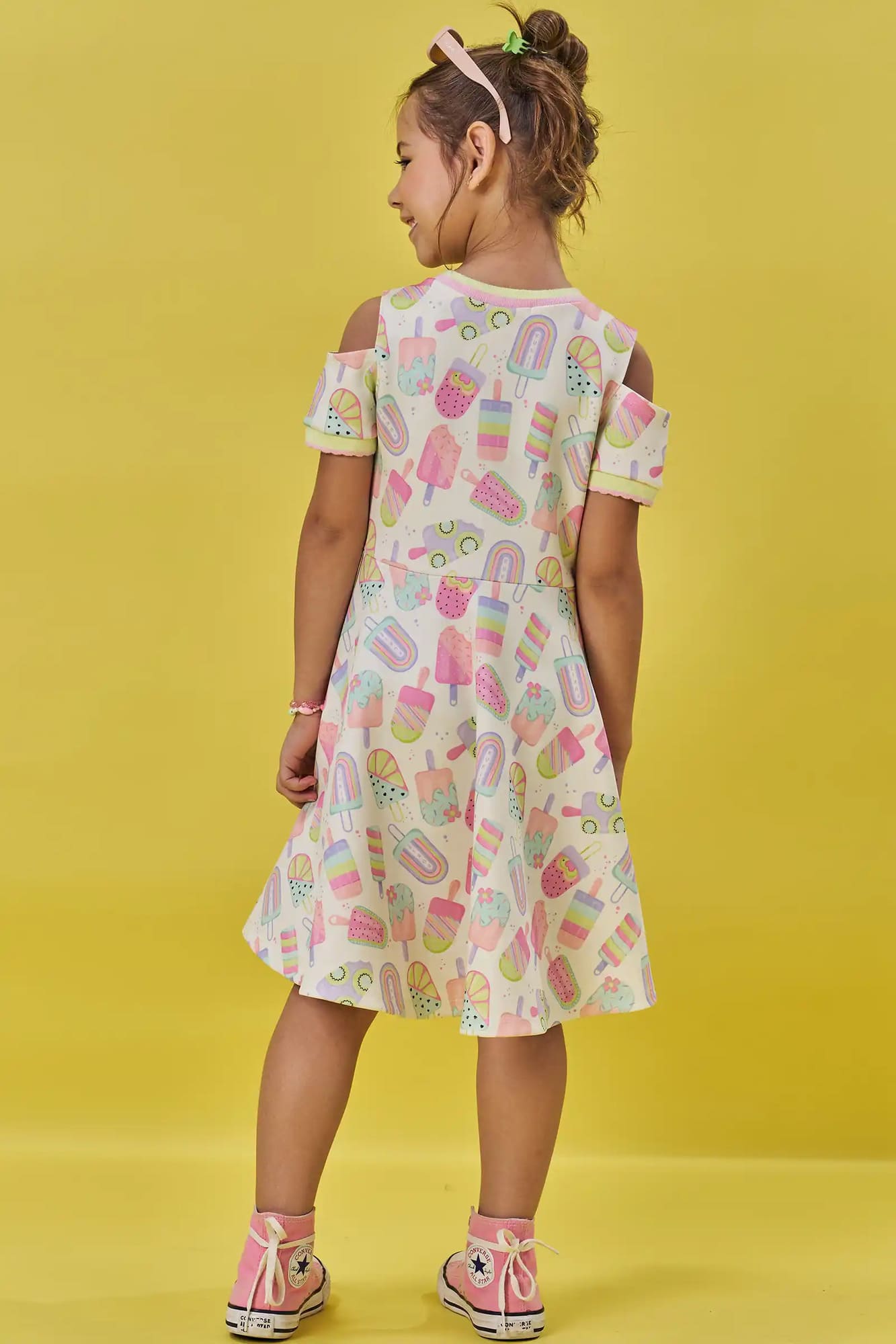 Vestido Infantil Kukiê Verão Verde Claro Picolés