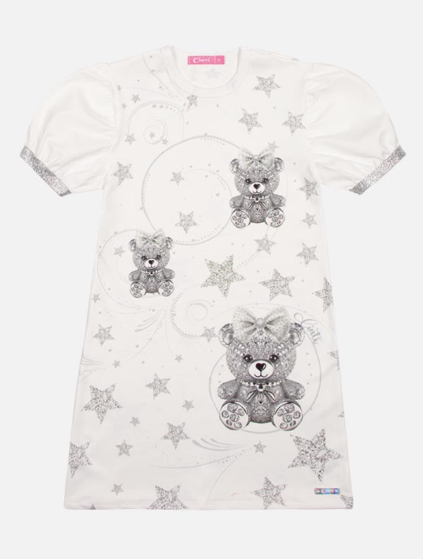 Vestido Infantil Cinti Verão Branco Ano Novo