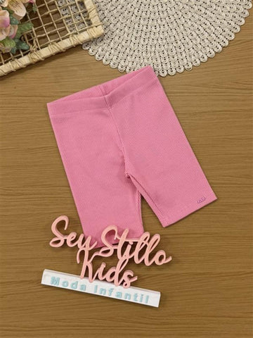 Shorts Infantil Kukiê Verão Ciclista Rosa