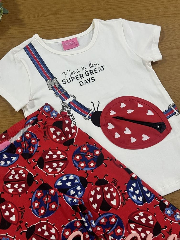 Conjunto Infantil Momi Verão Legging e Blusa Joaninha