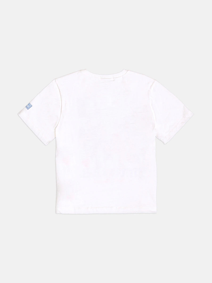 Blusa Infantil Momi Inverno Manga Curta Branca Stitch e Angel