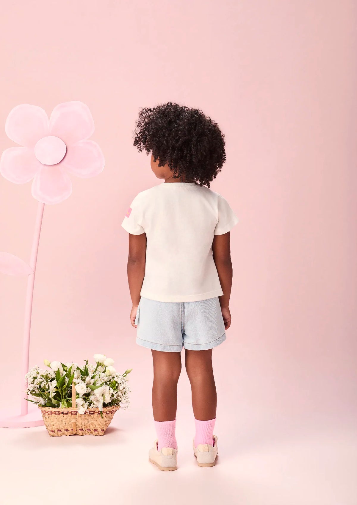 Blusa Infantil Menina Momi Off White Lilo e Stitch Strass Disney