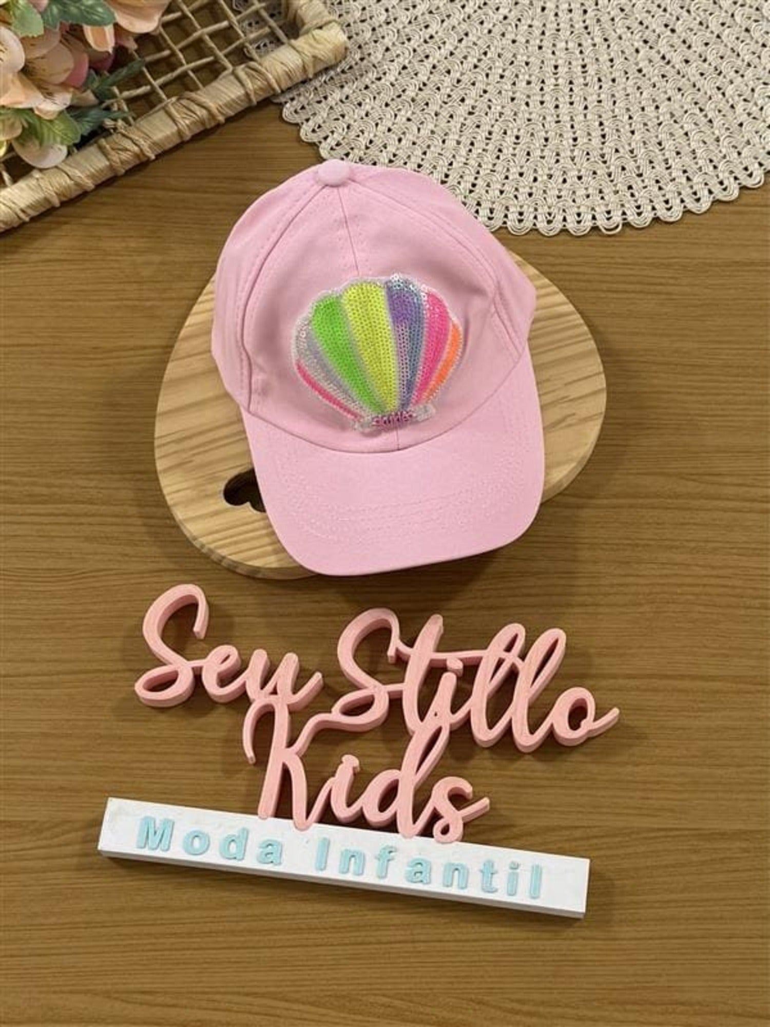 Boné Infantil Kukie Verão Rosa Concha