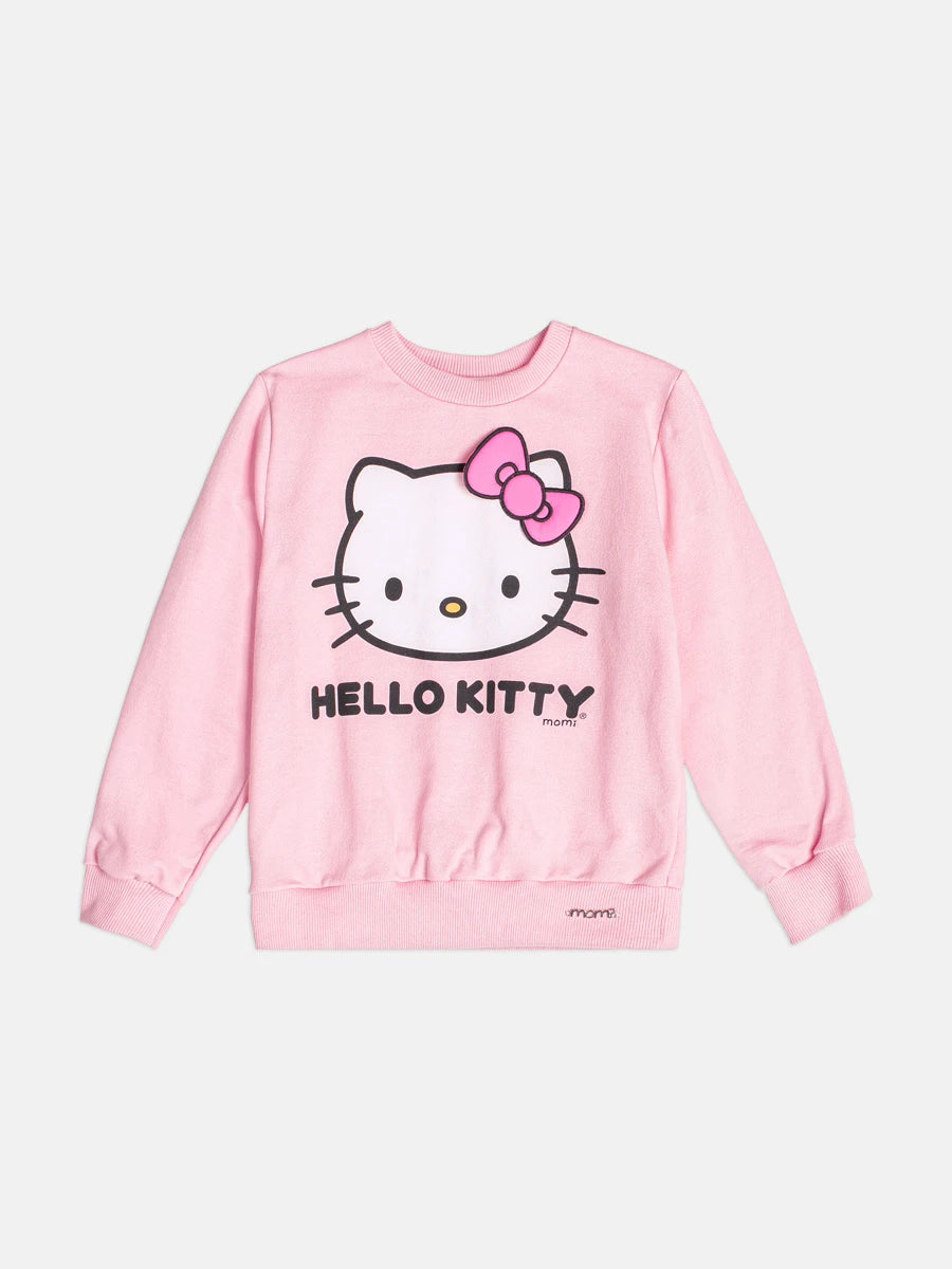 Moletom Infantil Momi Inverno Rosa Hello Kitty