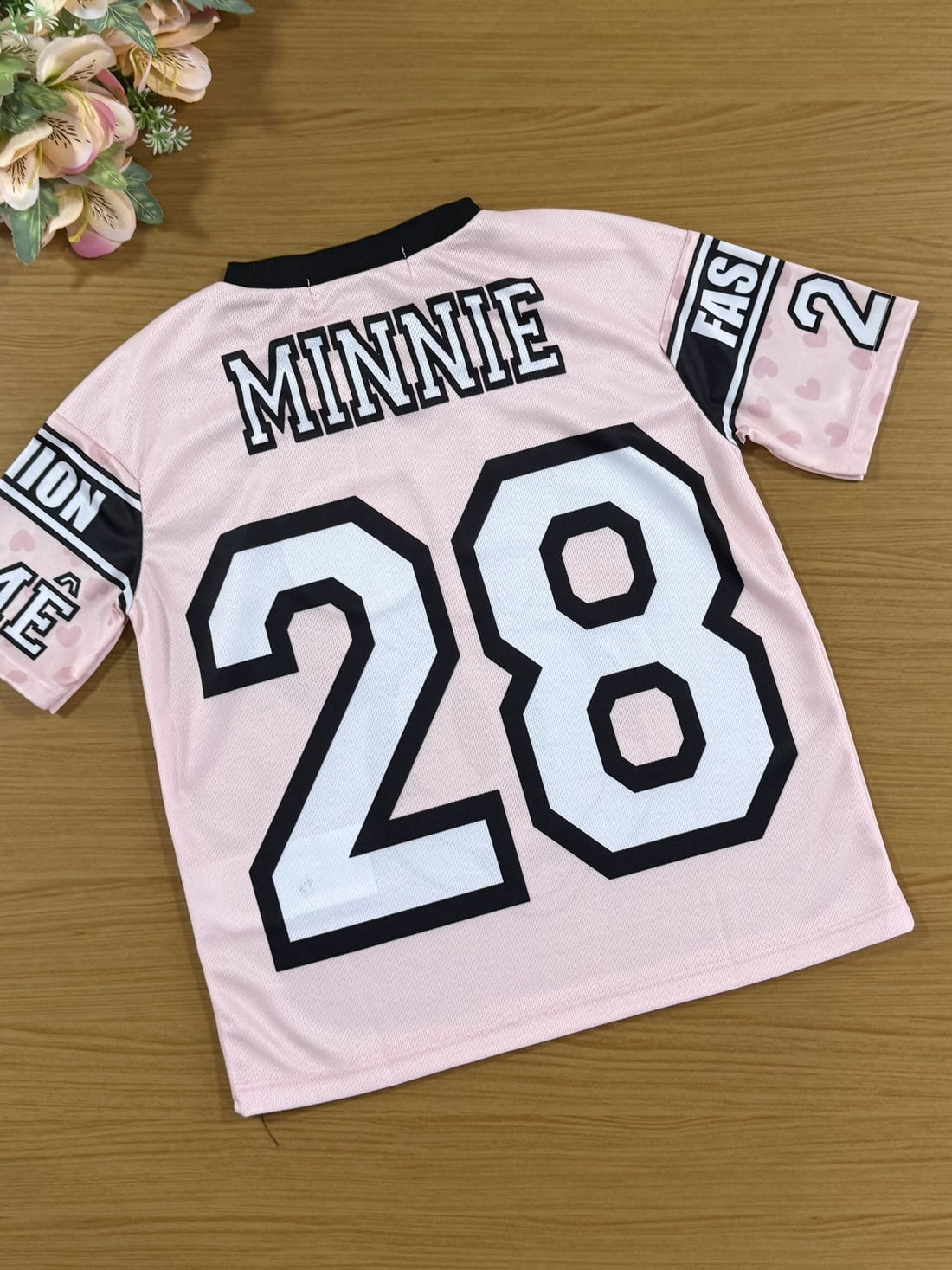 Blusa Infantil Animê Inverno Manga Curta Rosa Minnie Disney