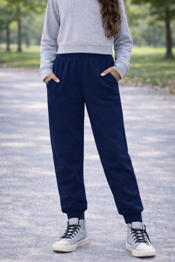 Calça Moletom Infantil Brandili Menina Flanelada Azul Marinho