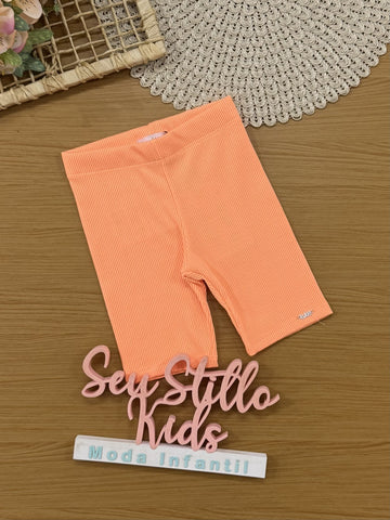 Shorts Infantil Kukiê Verão Ciclista Laranja