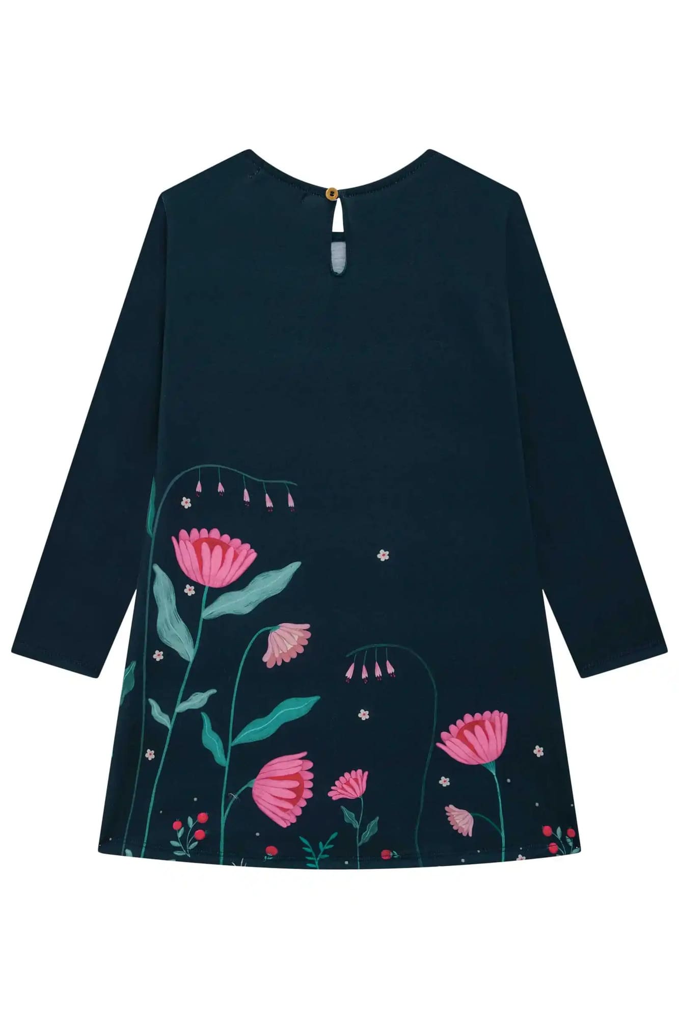 Vestido Infantil Kukie Inverno Azul Marinho Menina no Campo