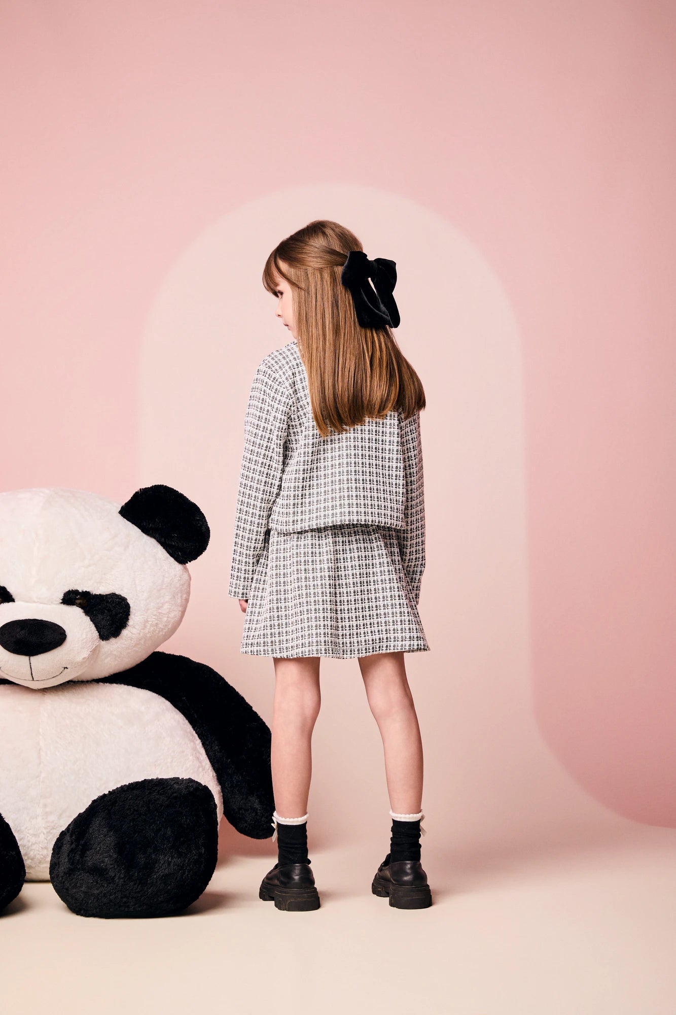 Jaqueta Infantil Momi Inverno Braca Tweed com Laços