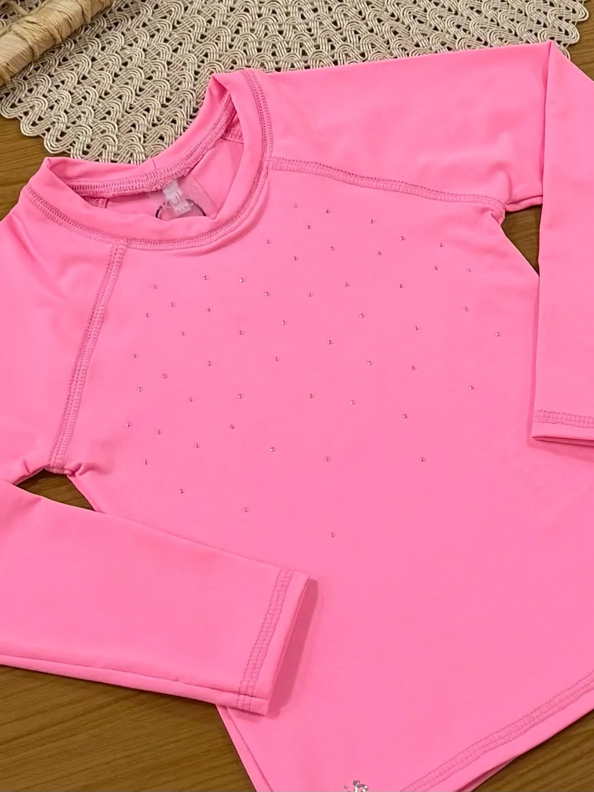 Blusa Infantil Menina Kukiê com Proteção UV Rosa Strass