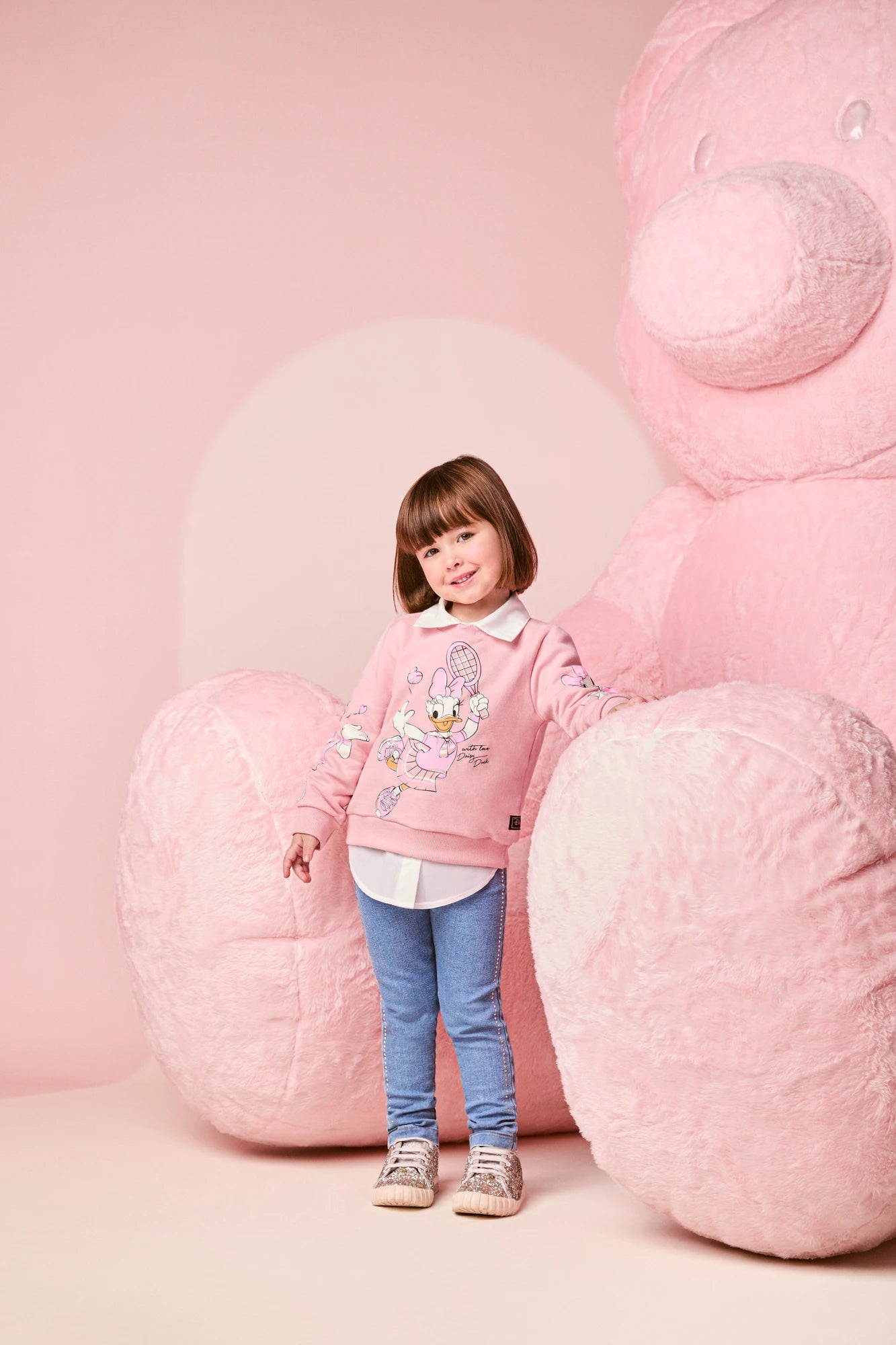 Moletom Infantil Momi Inverno Flanelado Rosa Daisy Tênista