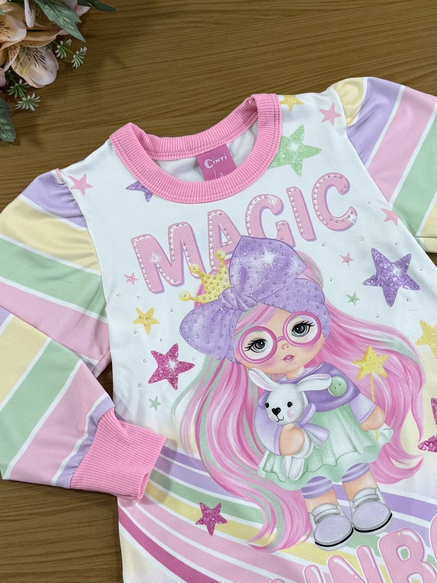 Vestido Infantil Cinti Inverno Branco Magic com Strass