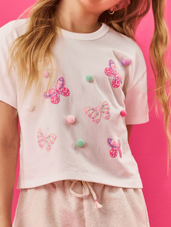 Conjunto Infantil Cinti Verão Shorts e Blusa Borboleta