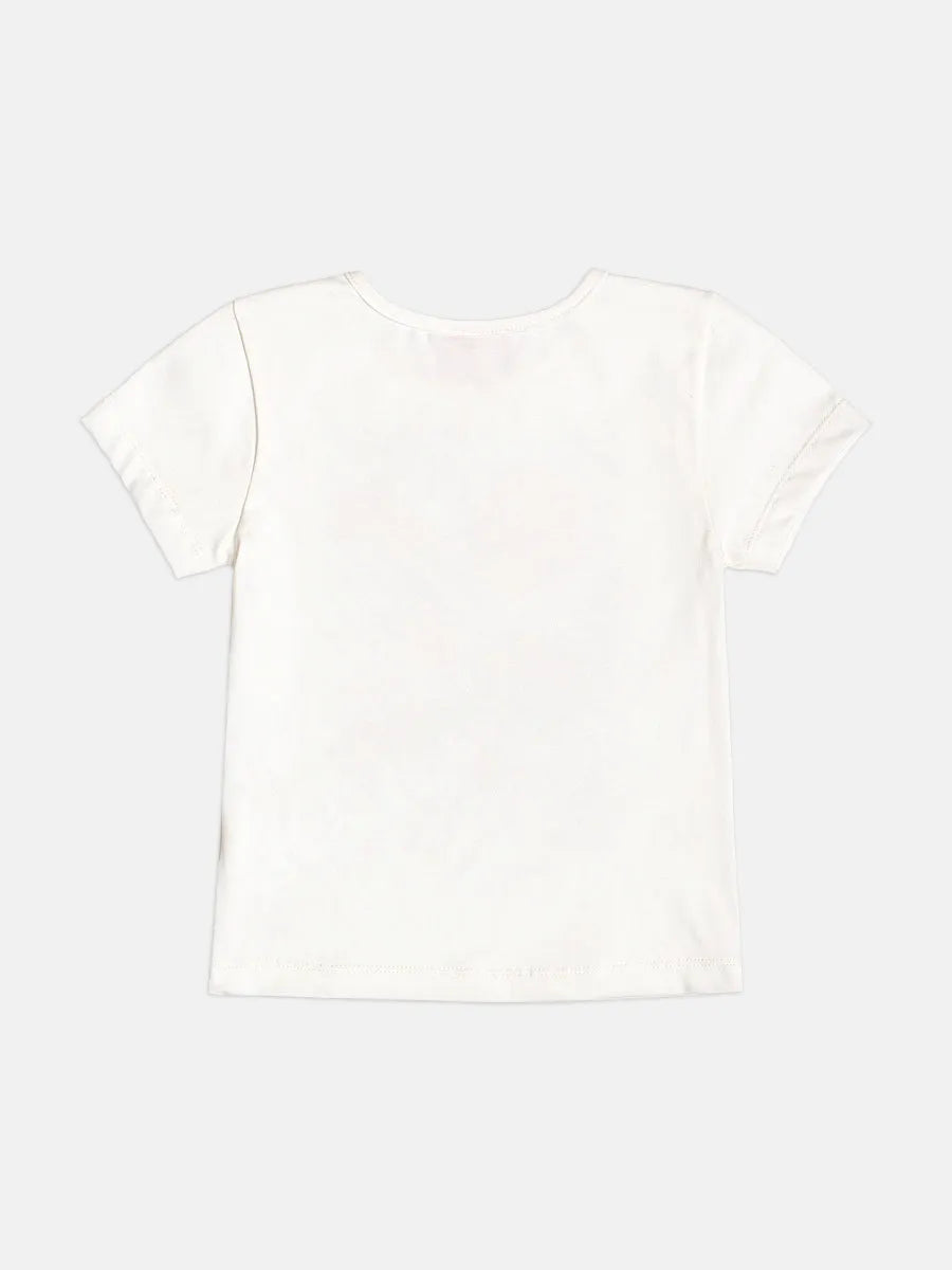 Blusa Infantil Menina Momi Branca Caranguejo Strass