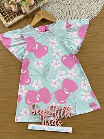 Vestido Infantil Cinti Verde Floral