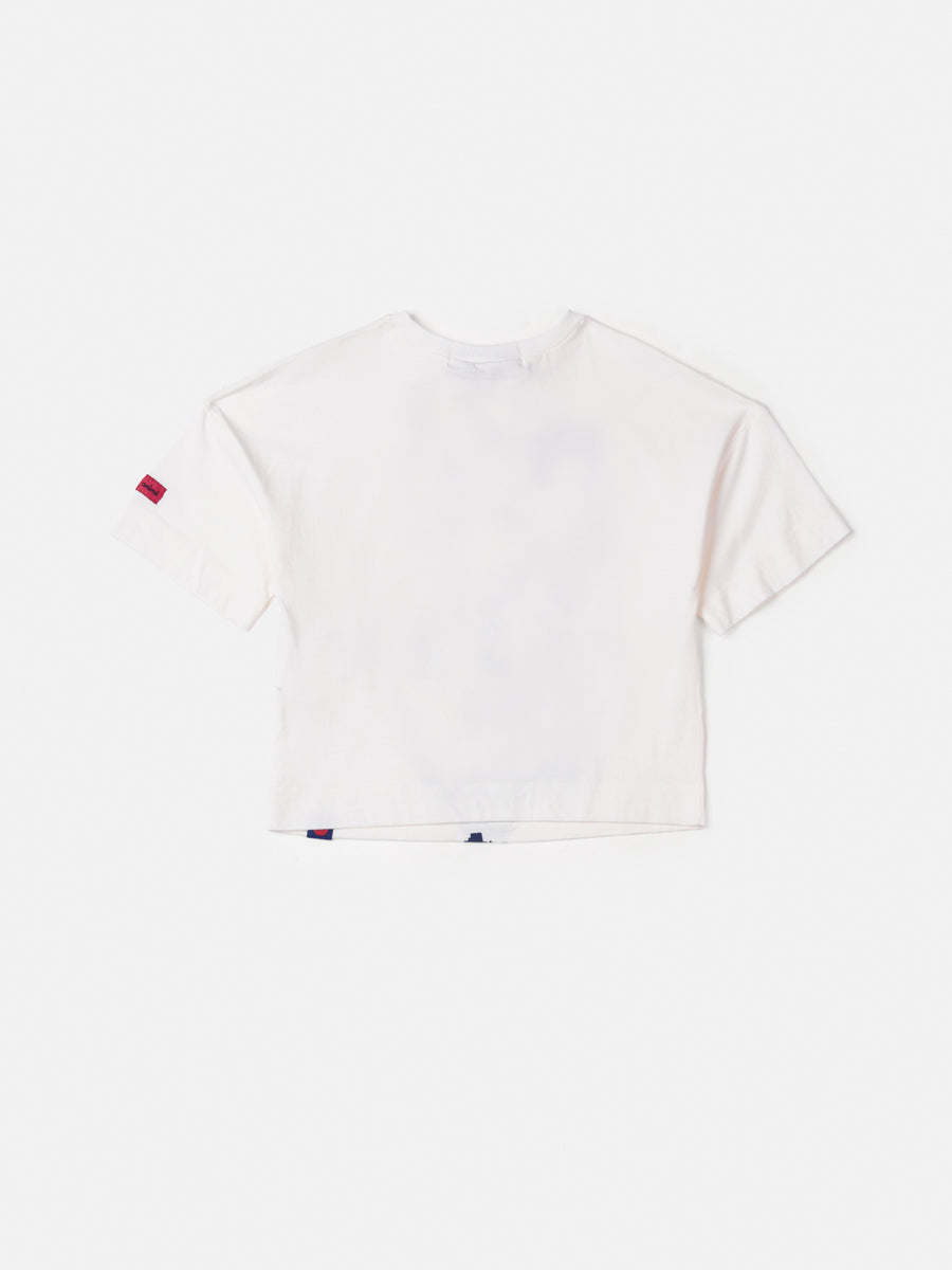 Blusa Infantil Animê Manga Curta Branca de Neve Disney