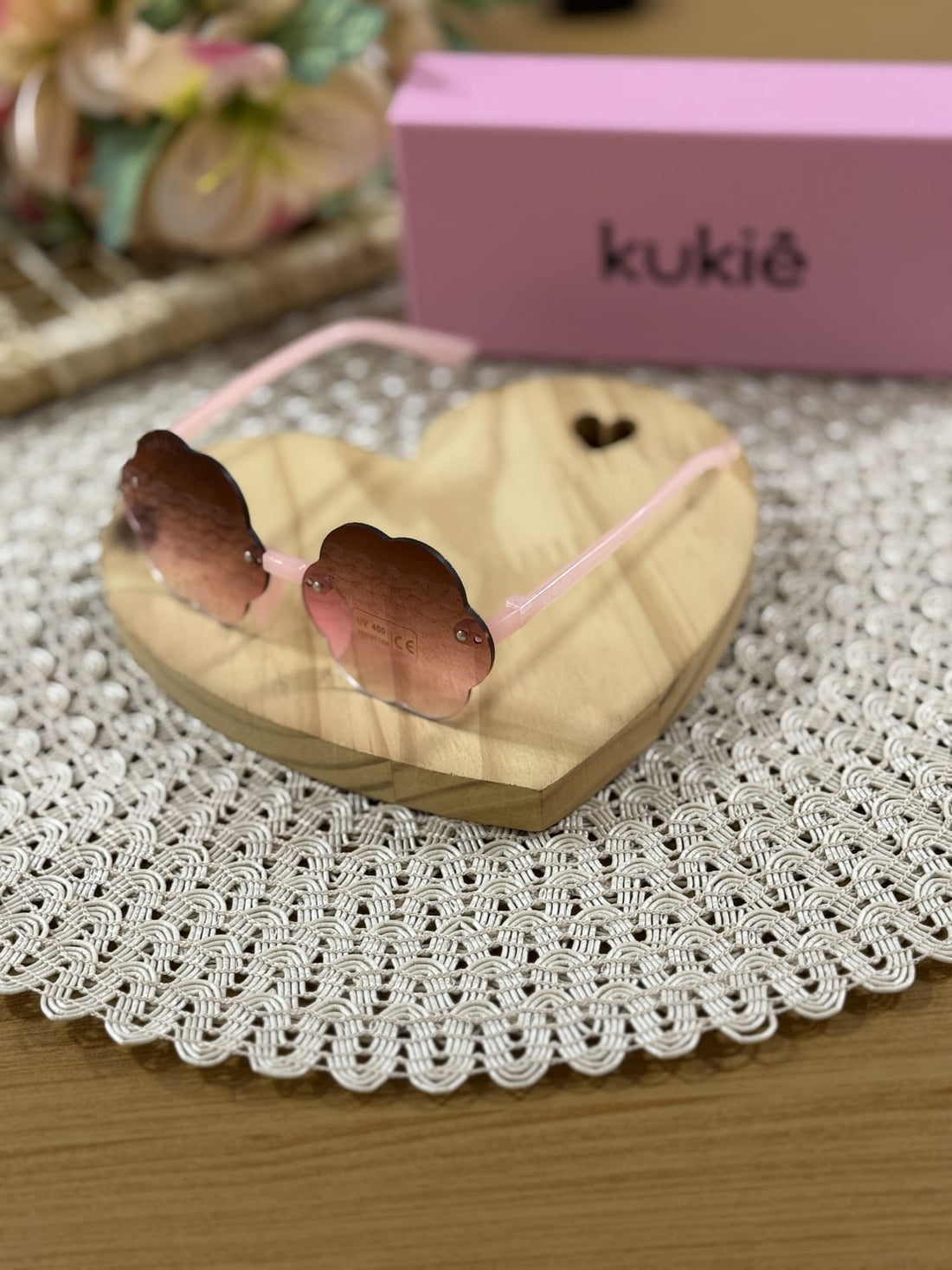 Óculos de Sol Infantil Kukiê Verão Rosa Flor