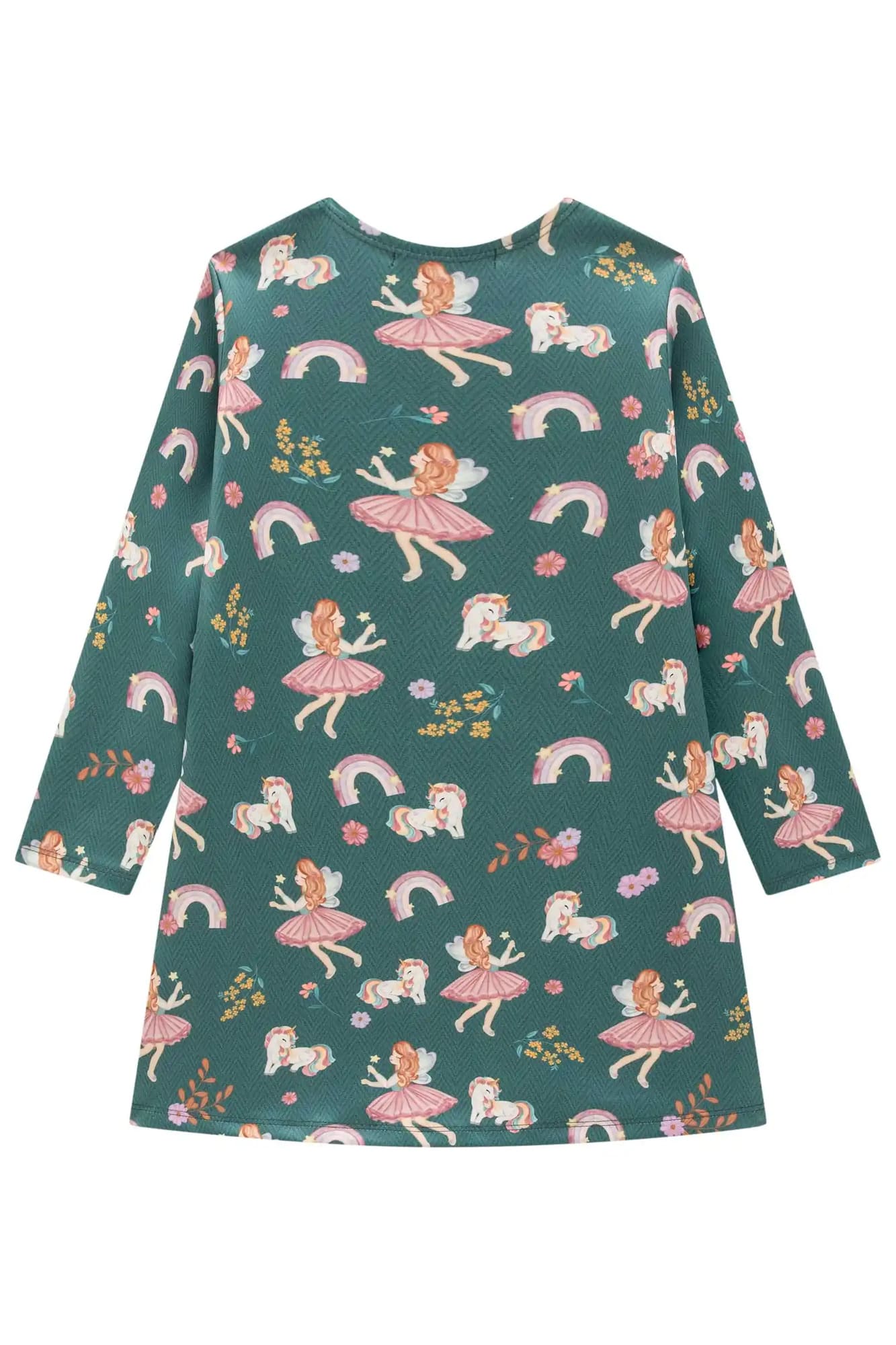 Vestido Infantil Kukiê Inverno Verde Fadinha com Strass