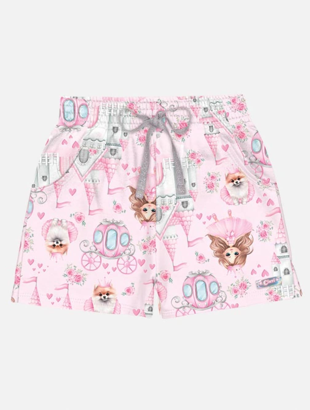 Conjunto Infantil Cinti Verão Shorts Rosa e Blusa Princesa