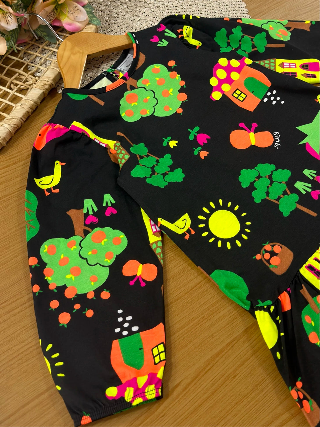 Vestido Infantil Bimbi Inverno Preto Fazendinha