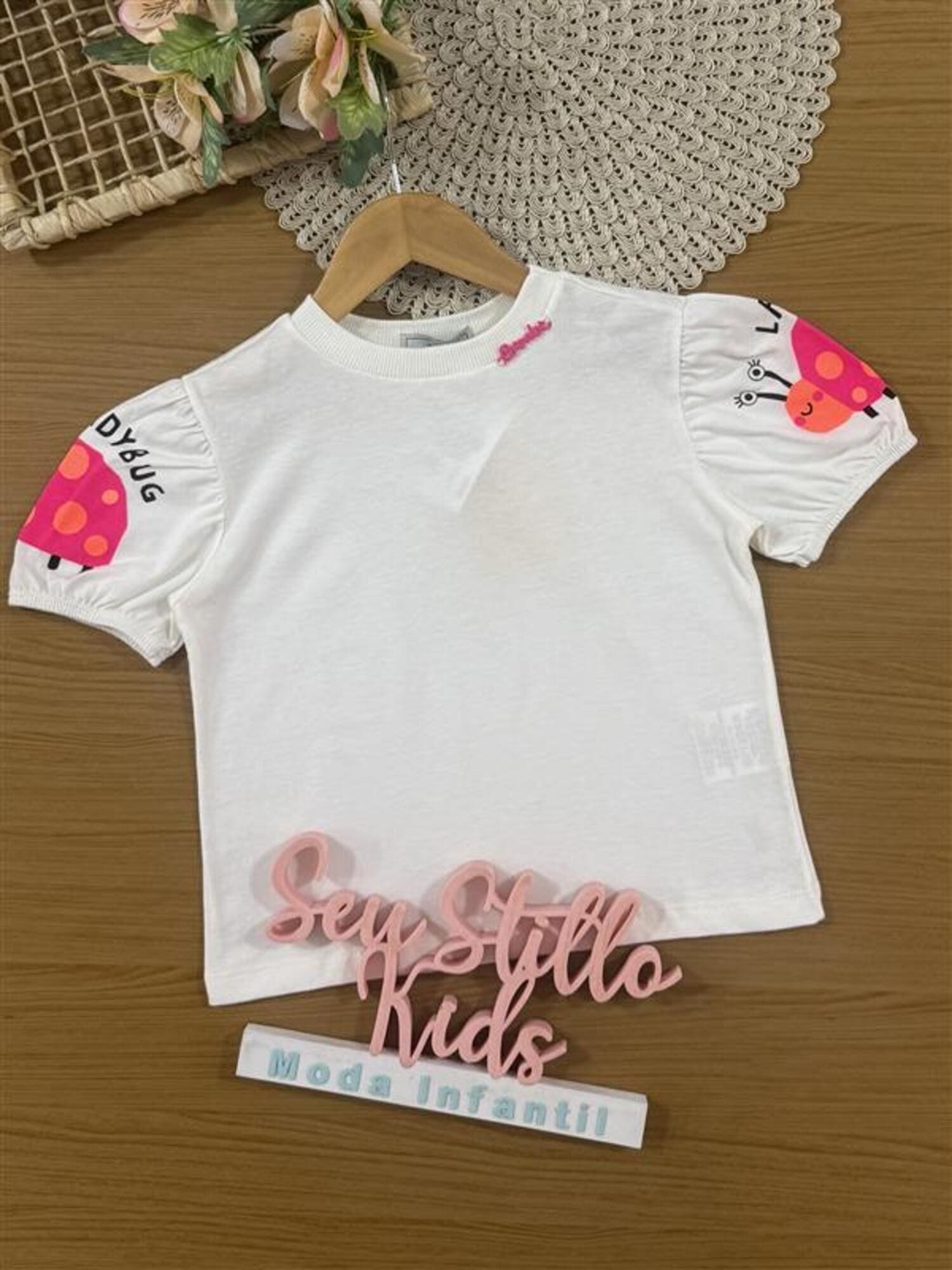 Blusa Infantil Bimbi Verão Branca Joaninha