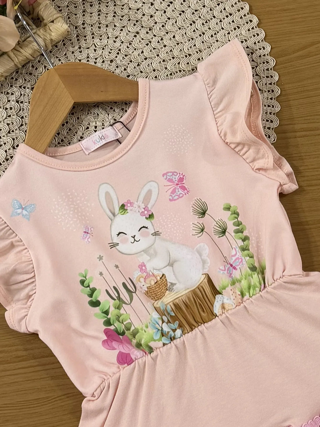 Vestido Infantil Kukie Rosa Coelhinha