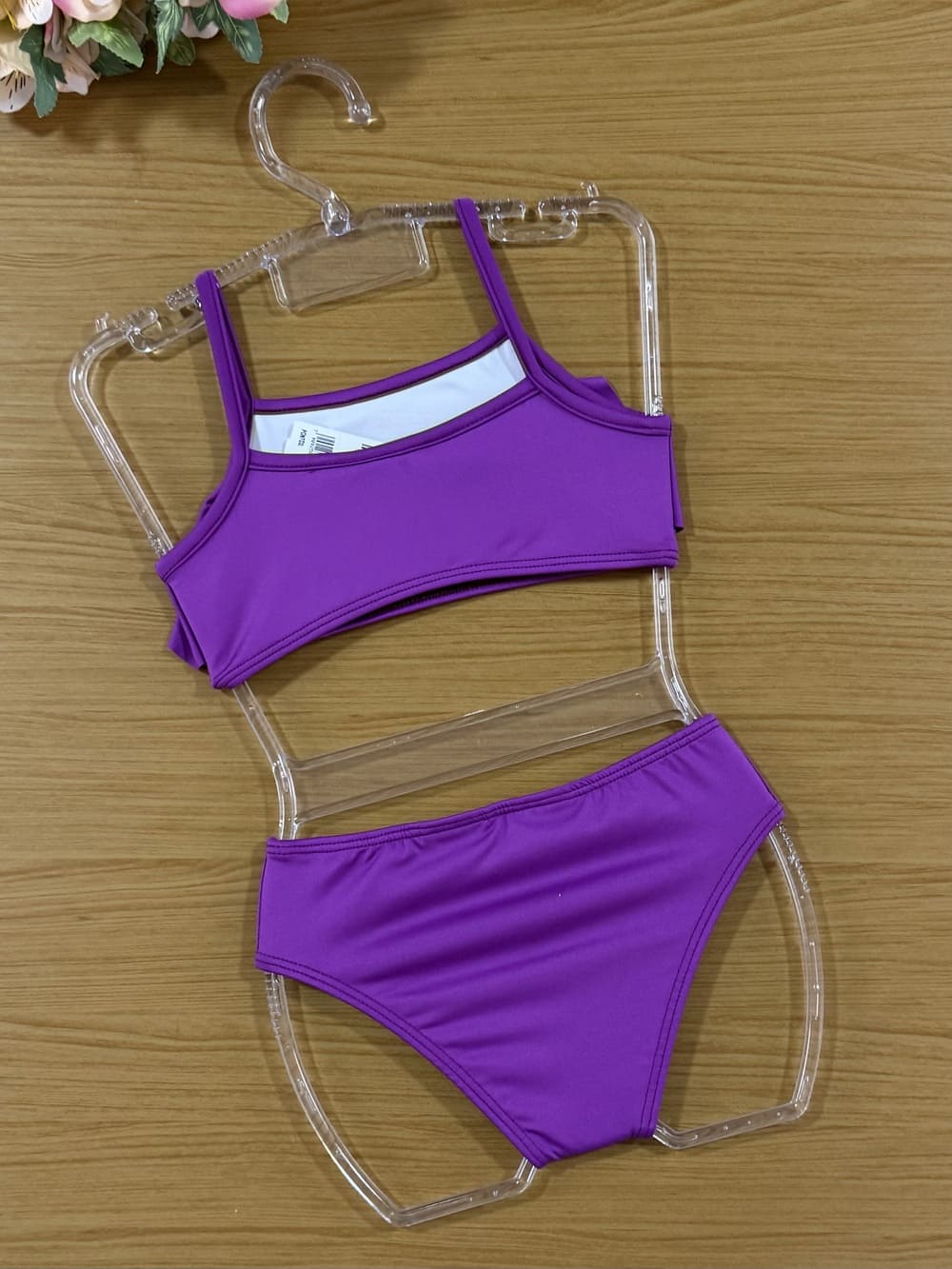 Biquíni Infantil Momi Roxo com Babado Hello Kitty