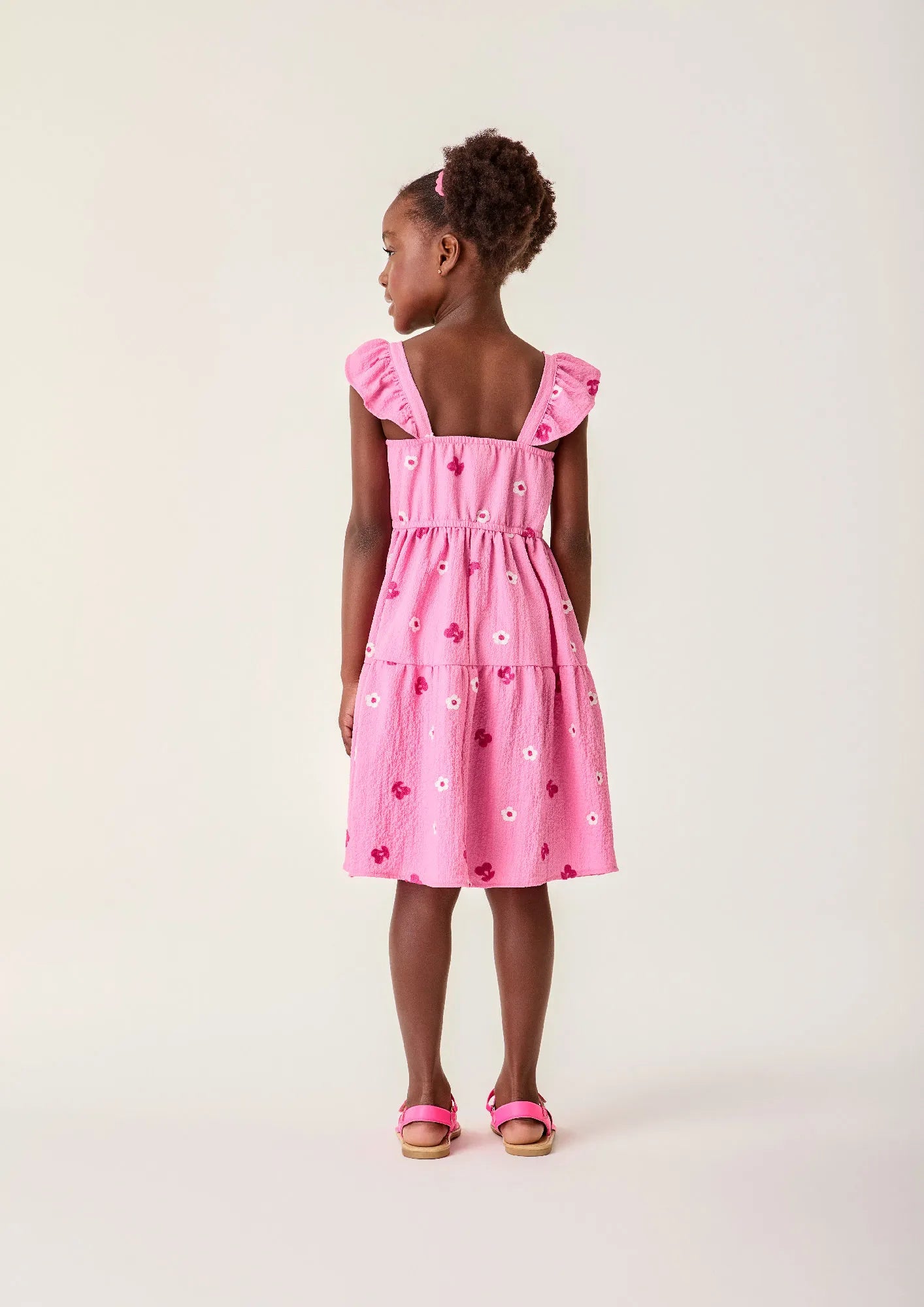 Vestido Infantil Bimbi Rosa Florzinhas