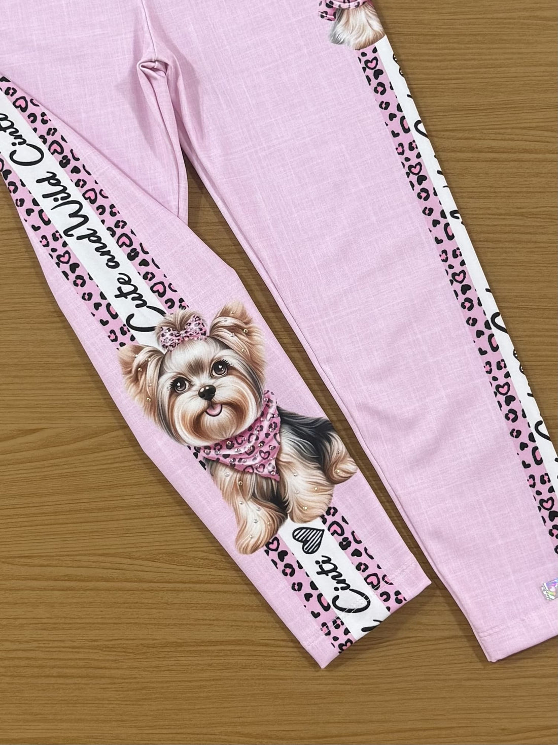 Calça Legging Infantil Cinti Verão Rosa Cachorrinha