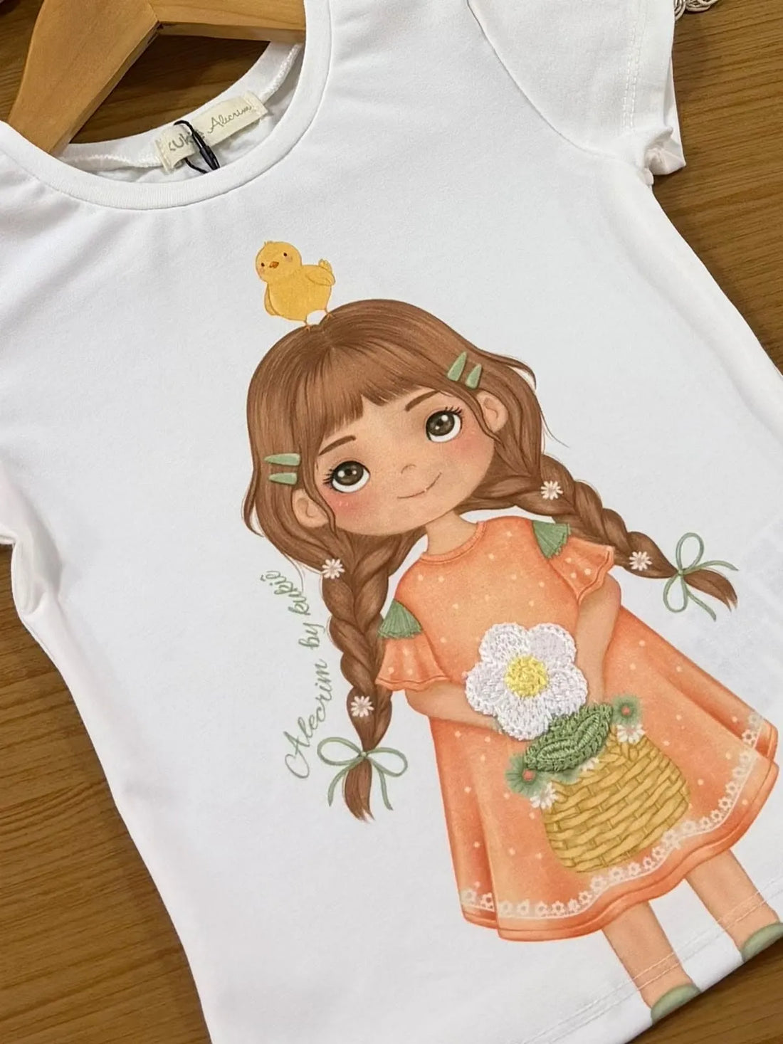 Blusa Infantil Menina Kukiê Branca Menina Florista