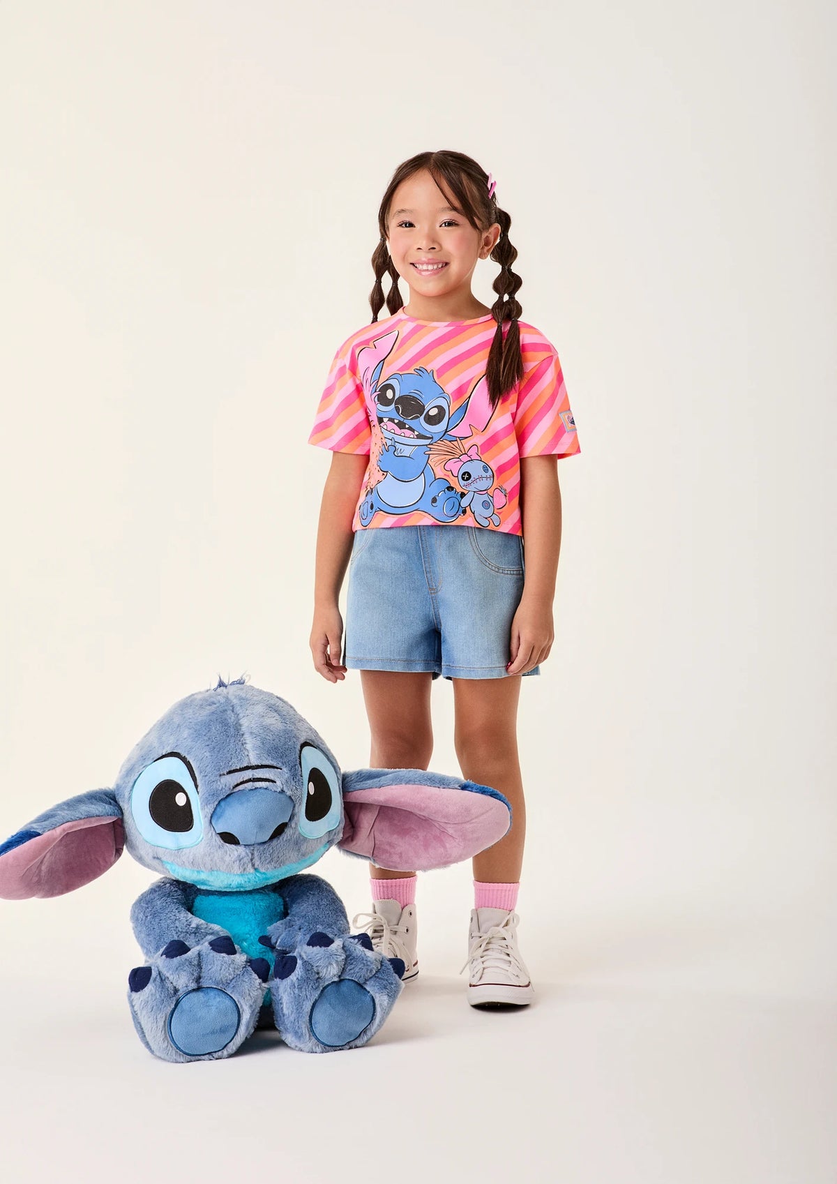 Blusa Infantil Menina Bimbi Colorido Stitch Disney