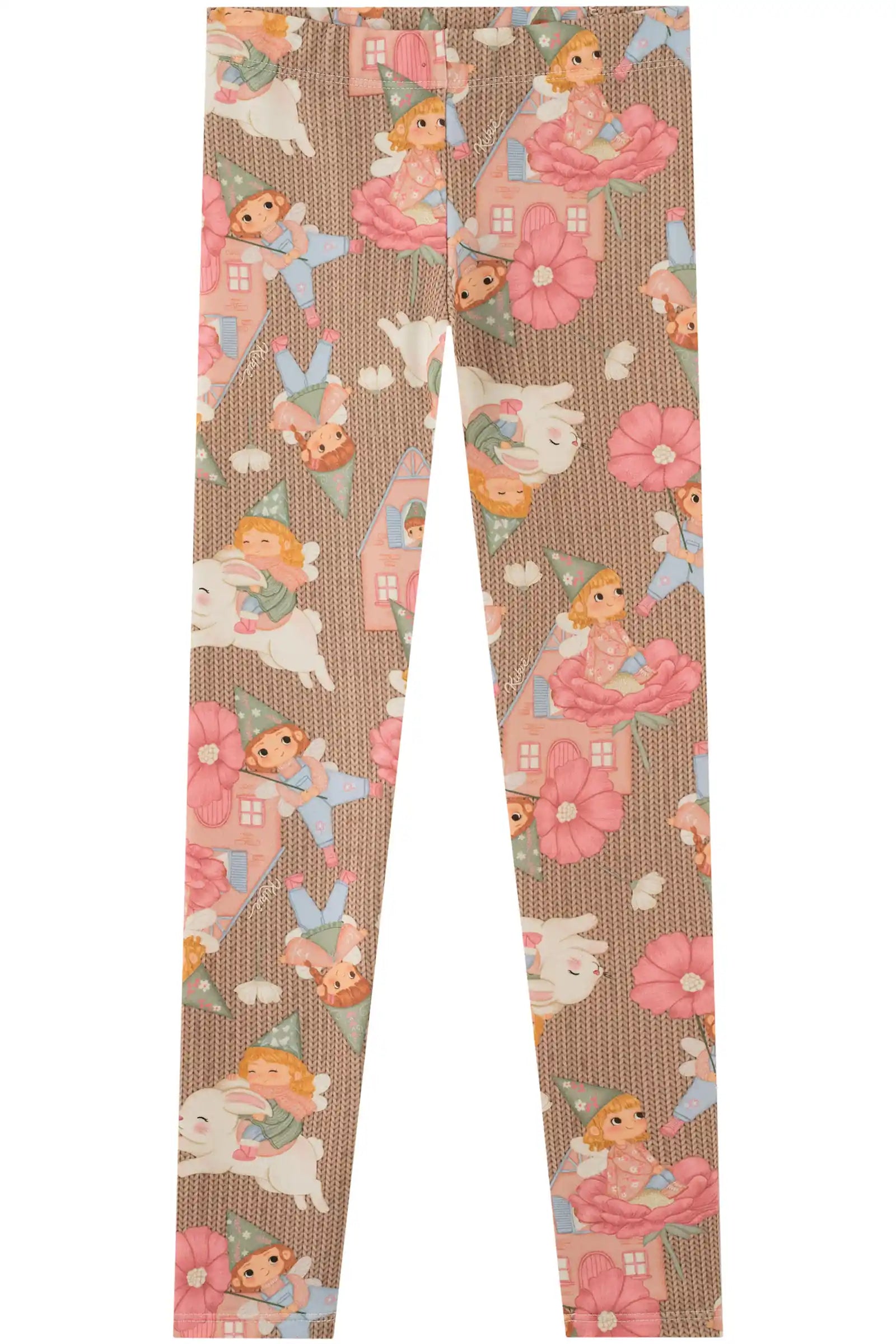 Calça Legging Infantil Kukiê Inverno Bege Mundo Encantado